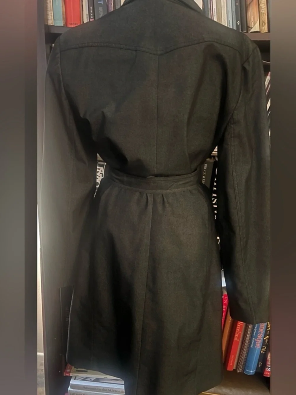 Express Black Belted Trench Coat size 11/12